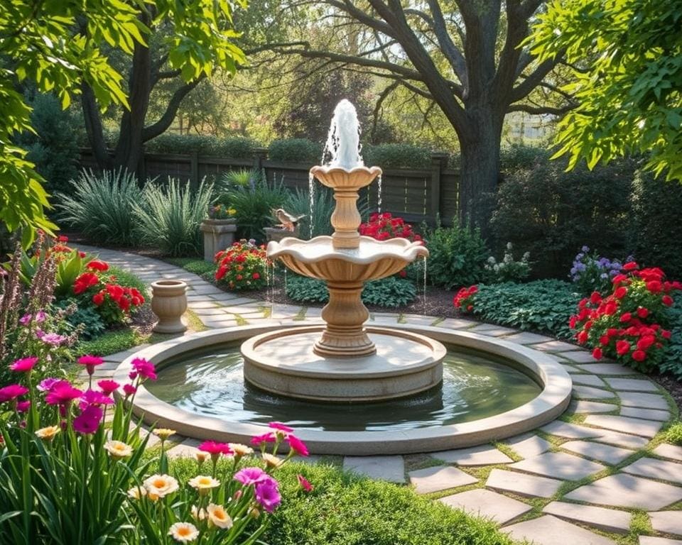 Gartengestaltung mit Brunnen