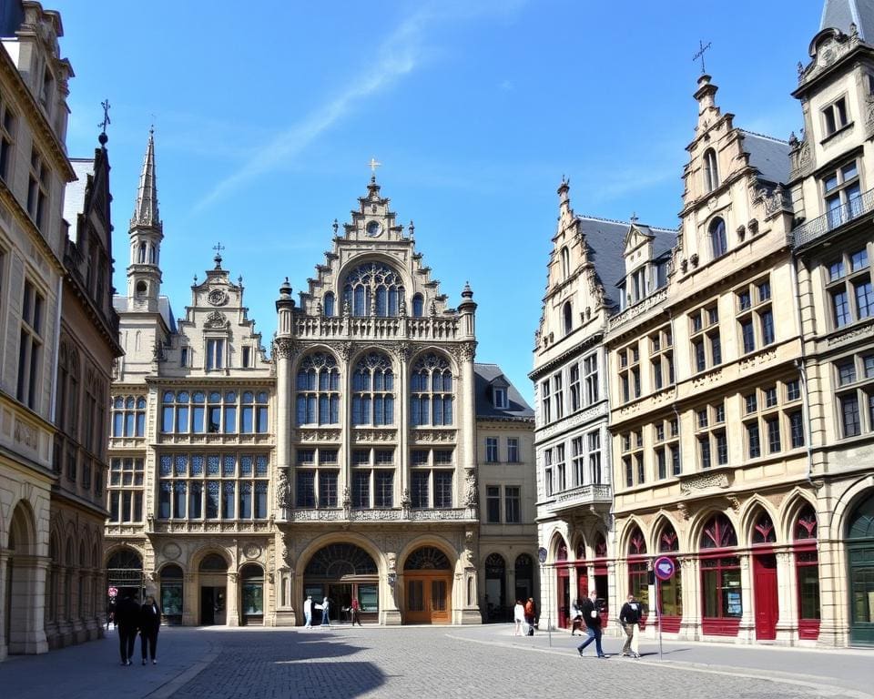 Gotische Fassaden in Dijon, Frankreich