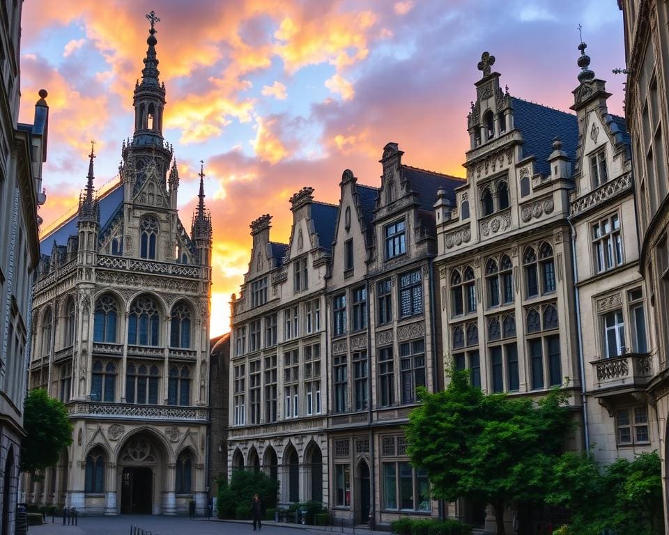 Gotische Fassaden in Rouen, Frankreich