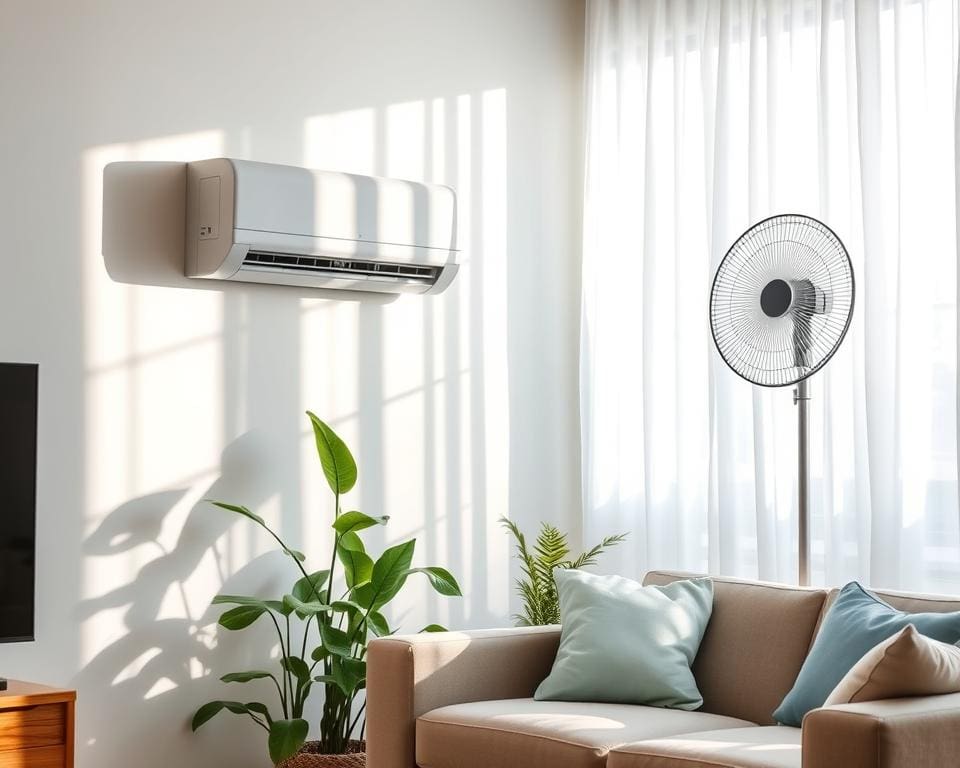 Klimaanlage und Ventilator für effiziente Kühlung