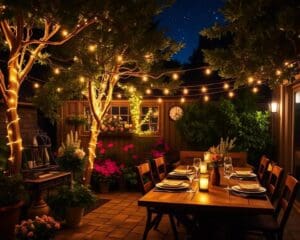 Lichterketten kreativ integrieren: Stimmungsvolles Licht im Garten