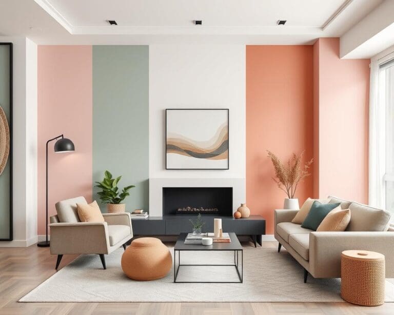 Moderne Farbkombinationen für Wohnzimmerwände