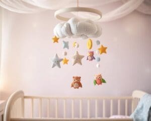Baby Mobile: Fantasie und Träume über dem Bett.