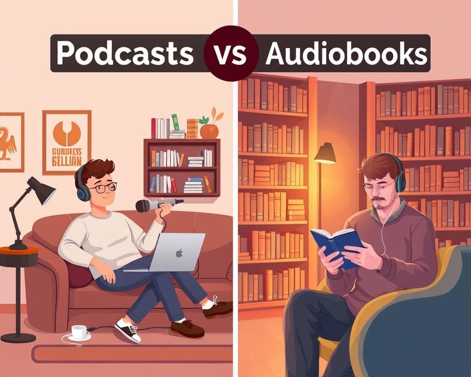 Unterschied zwischen Podcasts und Hörbüchern
