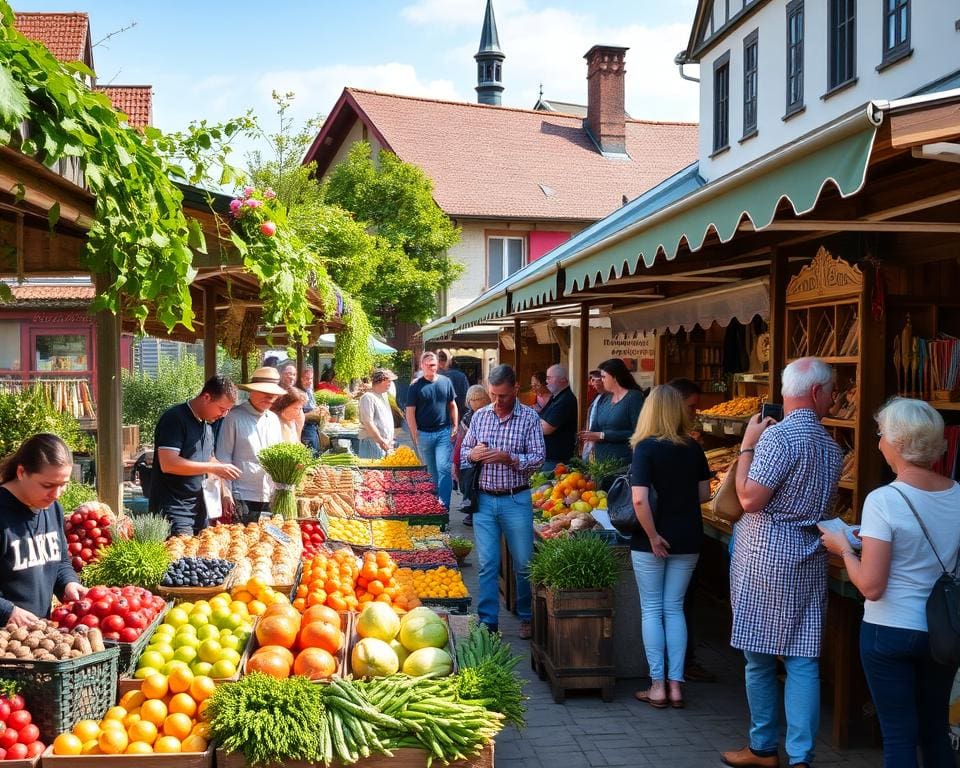 Bauernmärkte und handgemachte Produkte