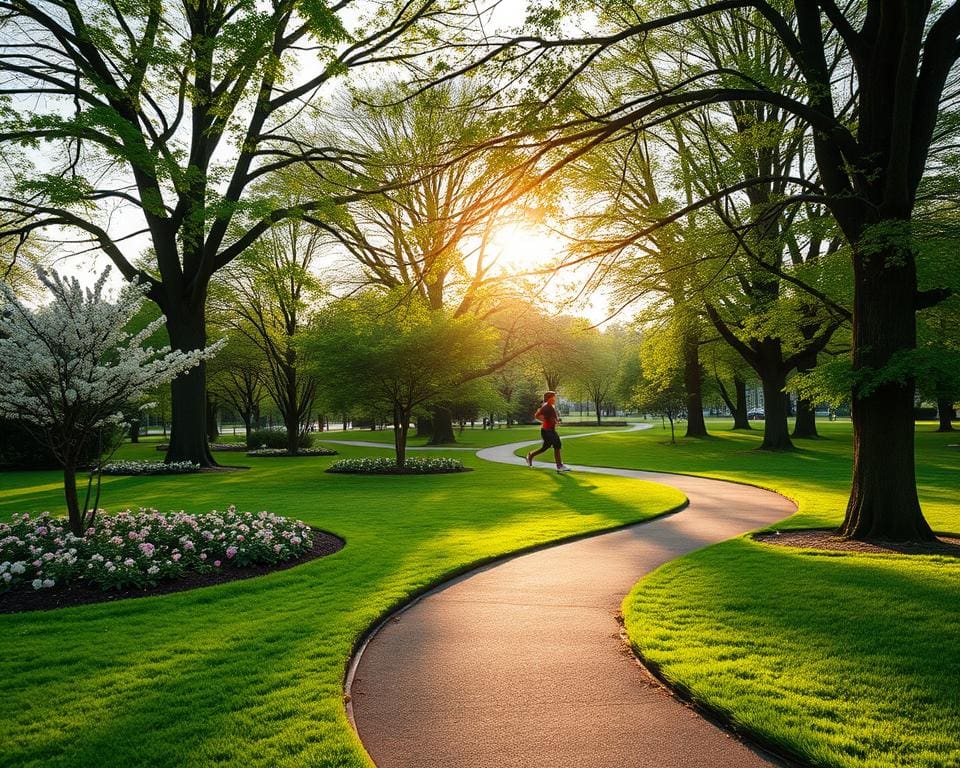 Joggen im Park für eine gesunde Lebensweise