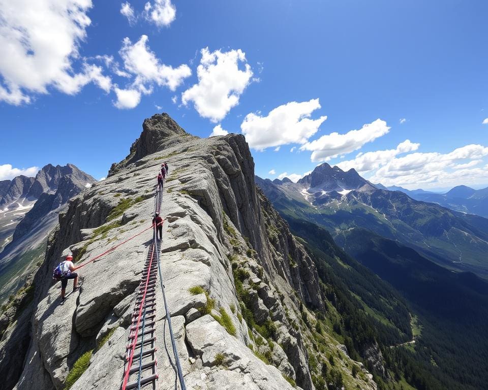 Klettersteig Routen im Felswand Klettern