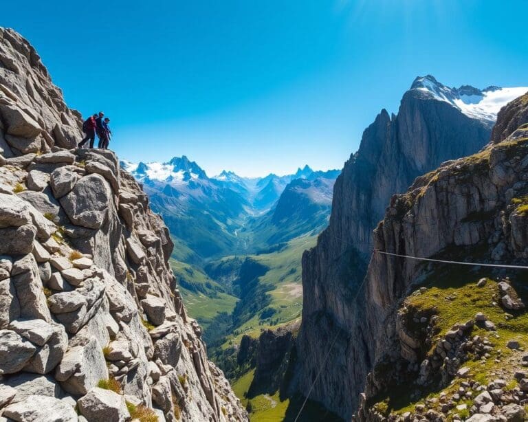 Klettersteige in den Alpen: Mut beweisen