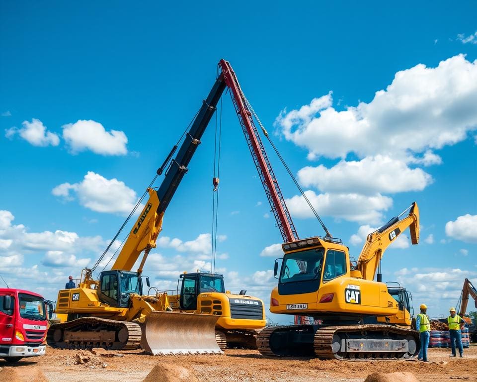 Schweres Gerät auf Baustelle