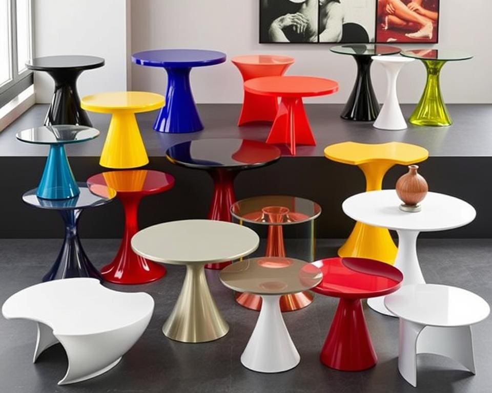 Vielfalt der Designs von Beistelltischen von Kartell