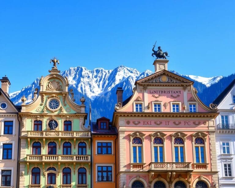 Barocke Fassaden in Innsbruck, Österreich