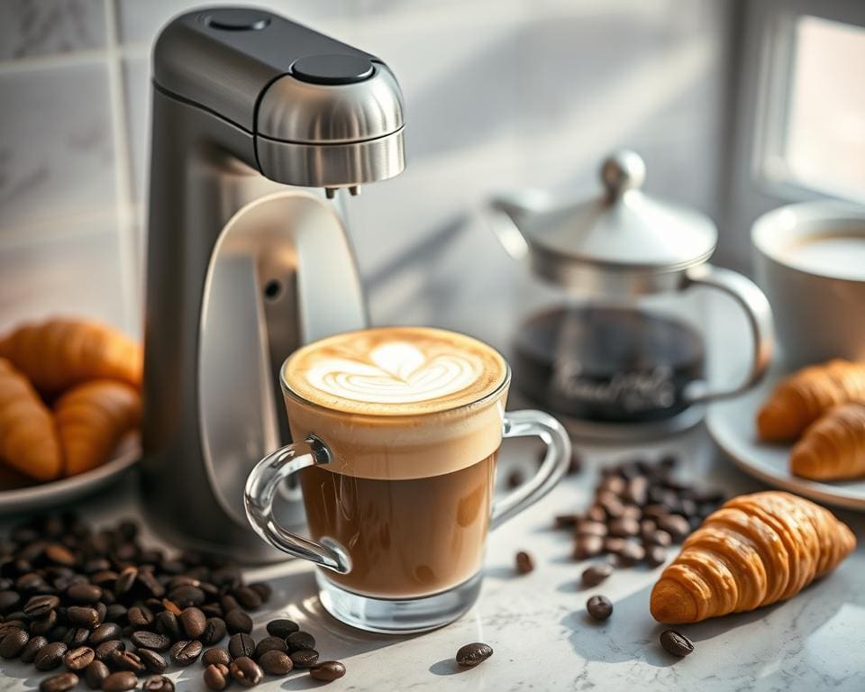 Cappuccino Zubereitung mit Milchschaum