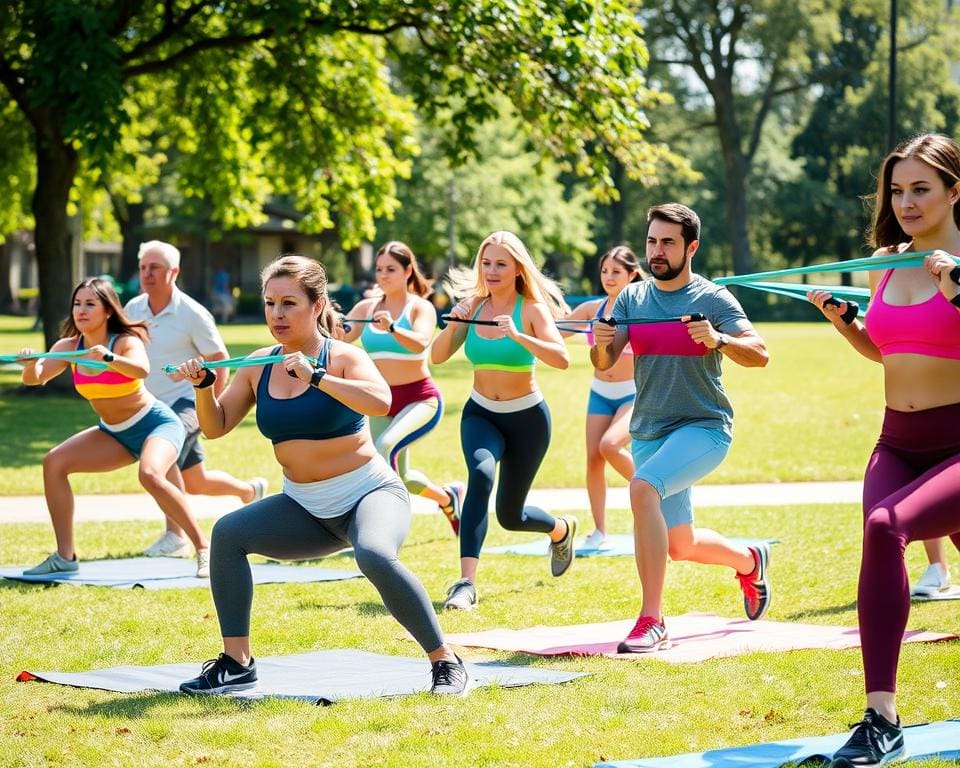 Ganzkörpertraining mit Fitnessbändern
