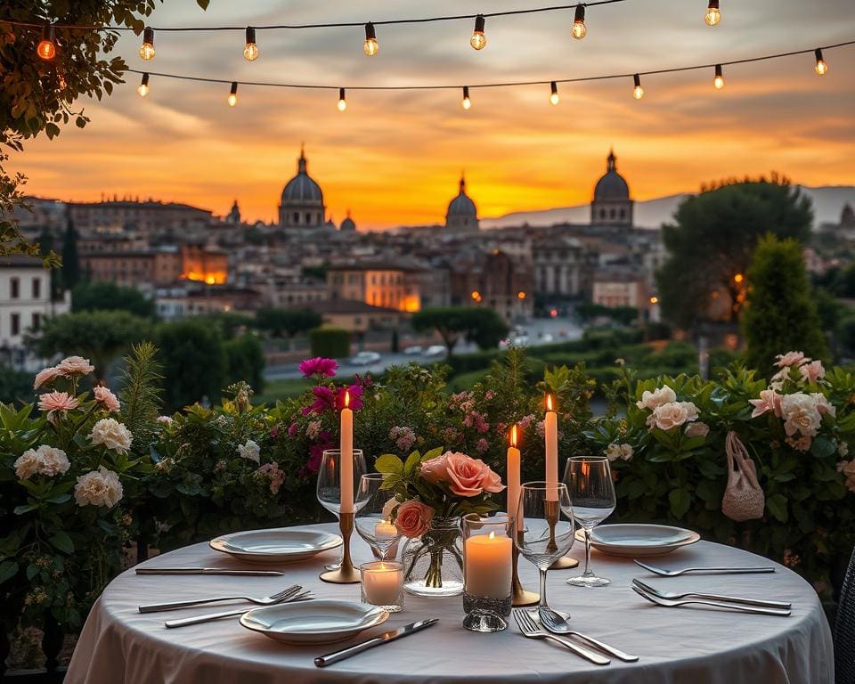 Romantisches Abendessen Rom