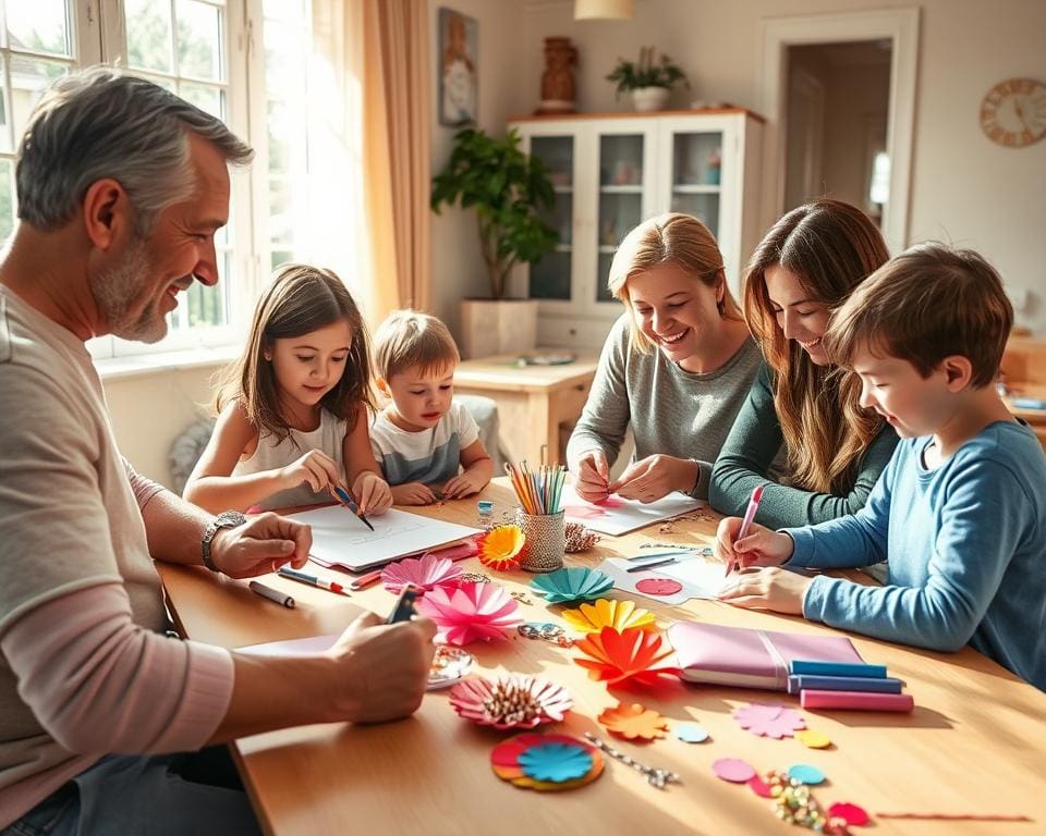 Basteln mit Bastelmaterialien für Familienaktivitäten