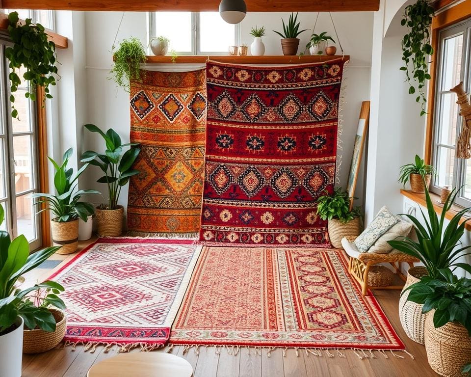 Handgewebte Boho Teppiche für Nachhaltigkeit