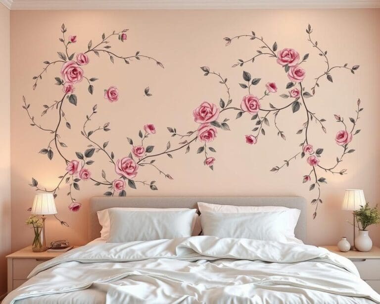 Wandtattoos mit floralen Motiven für Schlafzimmer