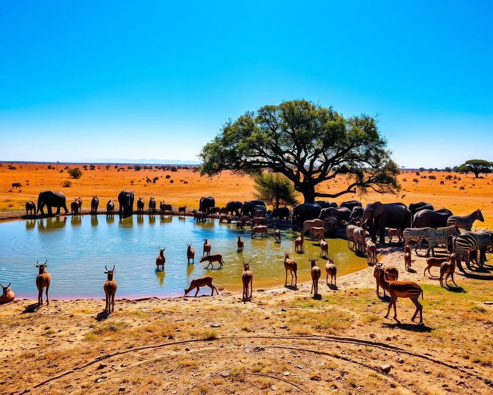 Wasserlöcher für Tierbeobachtungen im Etosha-Nationalpark