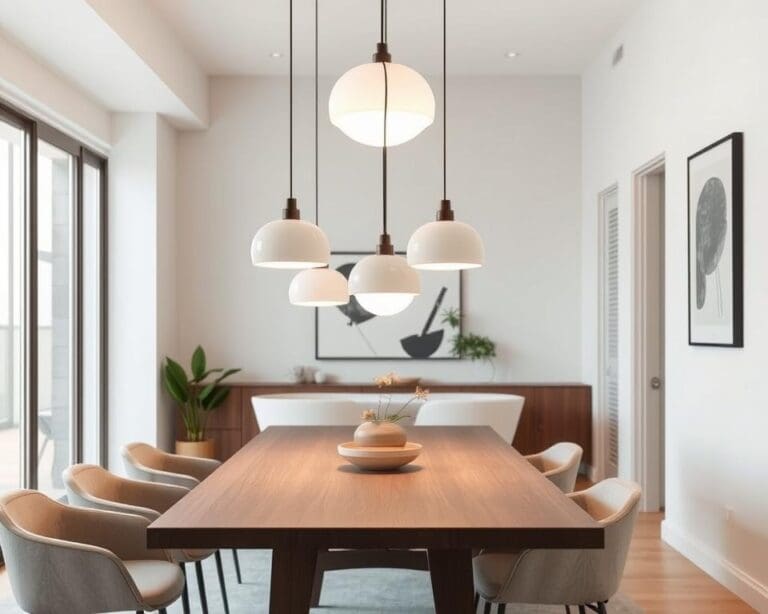Minimalistische Pendelleuchten für Essbereiche
