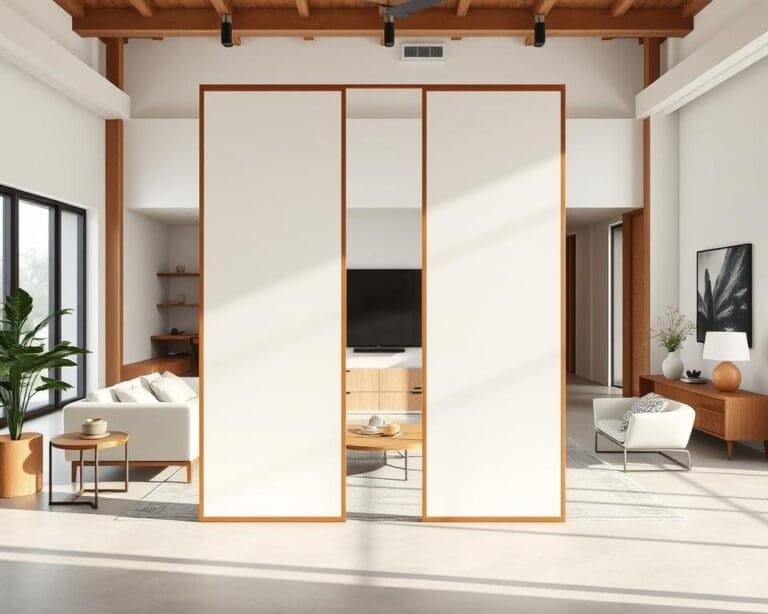Minimalistische Raumteiler für offene Wohnbereiche