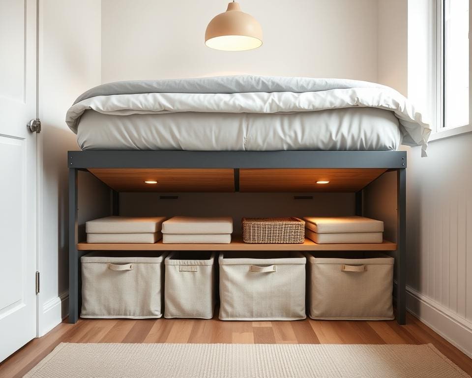 Unterbett-Aufbewahrung für mehr Ordnung