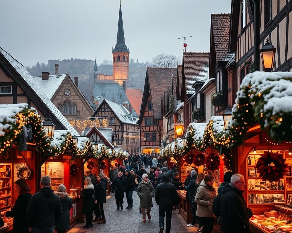 Weihnachten auf dem Weihnachtsmarkt in Rothenburg ob der Tauber