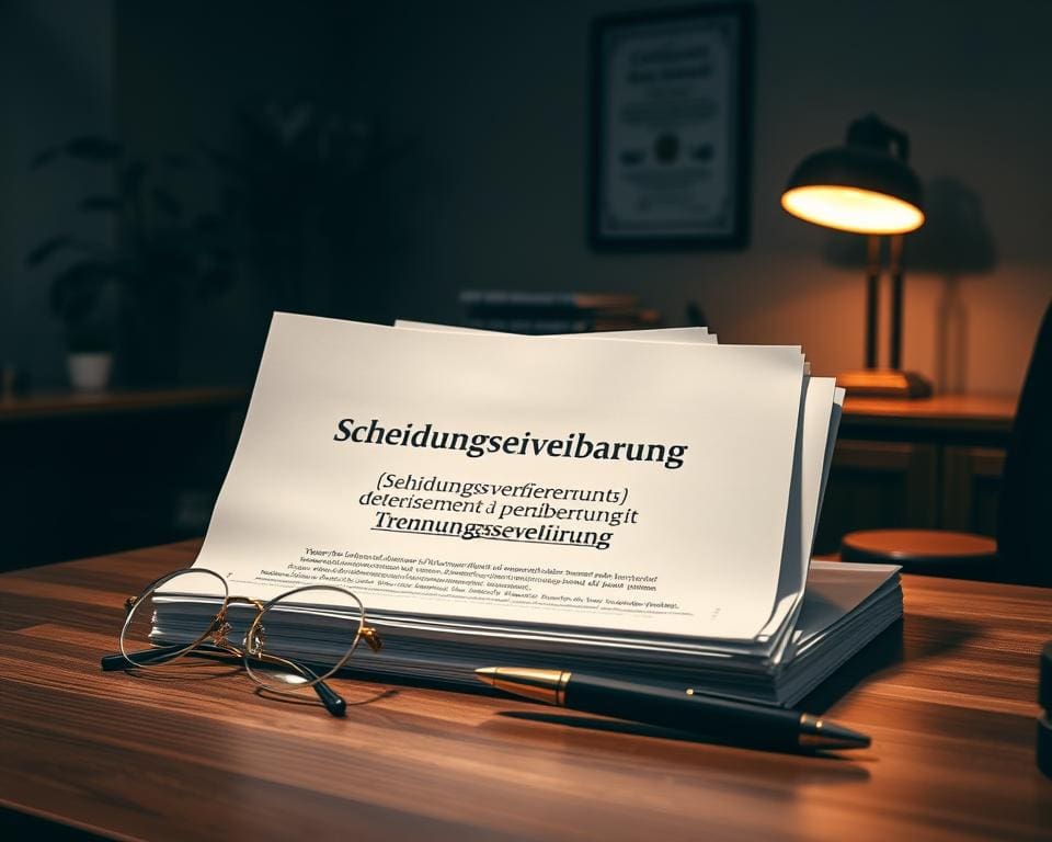 Scheidungsvereinbarung und Trennungsvereinbarung